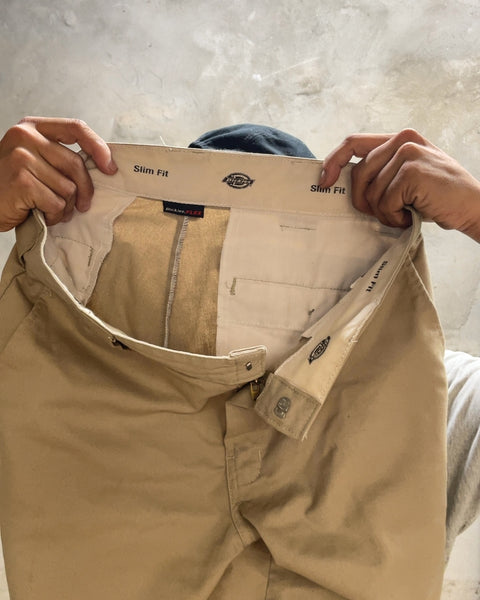 Dickies Slim Fit Khaki Shorts, Sz 32