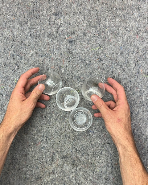 Set of 4 Clear Glass Votive Candle Holders