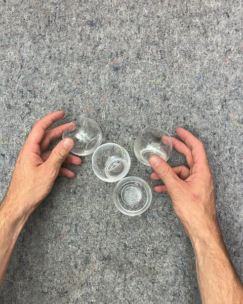 Set of 4 Clear Glass Votive Candle Holders