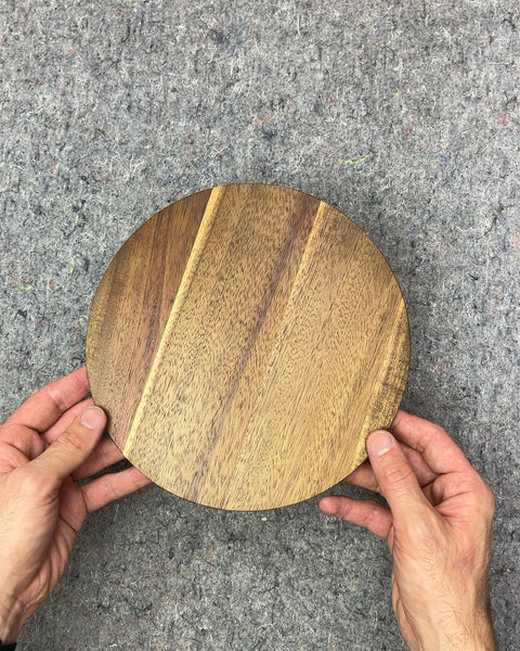 Pretty Wooden Cake Stand, W9"