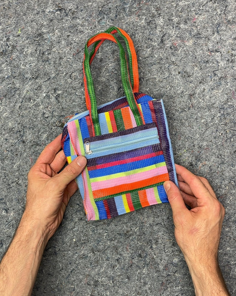 Colorful Striped Mini Tote Bag