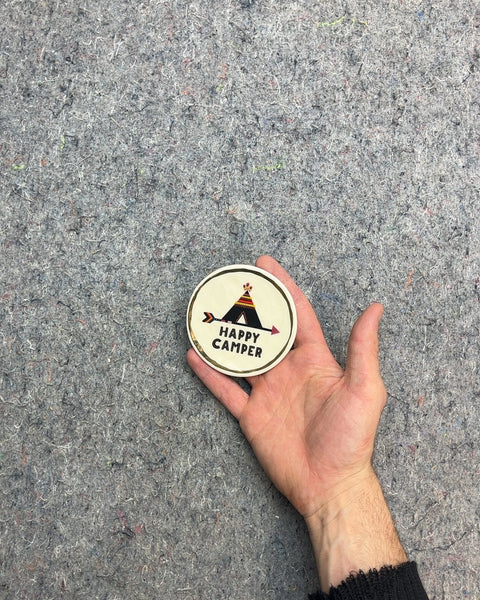 Happy Camper Decorative Ceramic Coaster