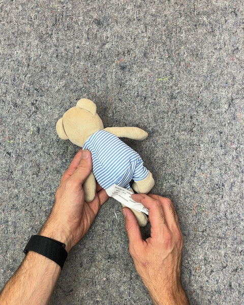 Small Striped Teddy Bear Plushie