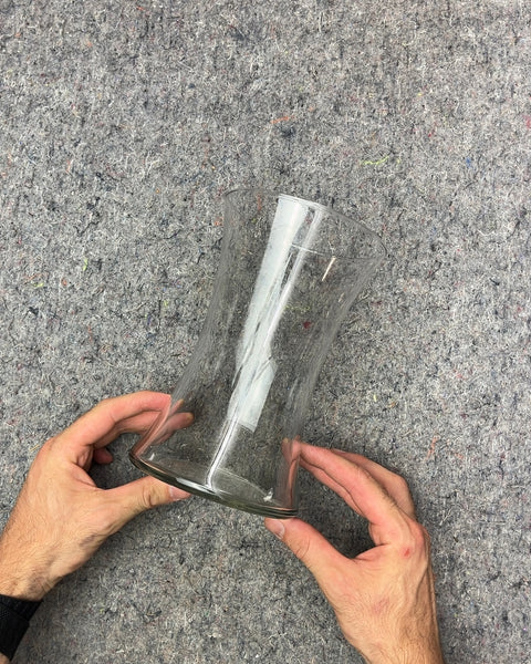 Clear Glass Flared Vase, H8"