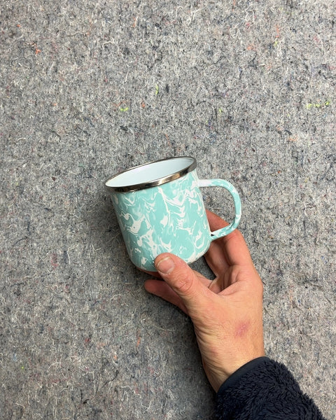 Teal Swirl Enamel Mug