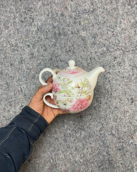 Floral Teapot with Cup