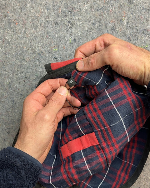 Love Thy Beast Red Plaid Dog Coat, Size 12