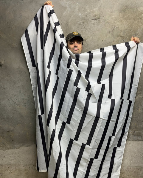 Black and White Striped Shower Curtain, 80x80"