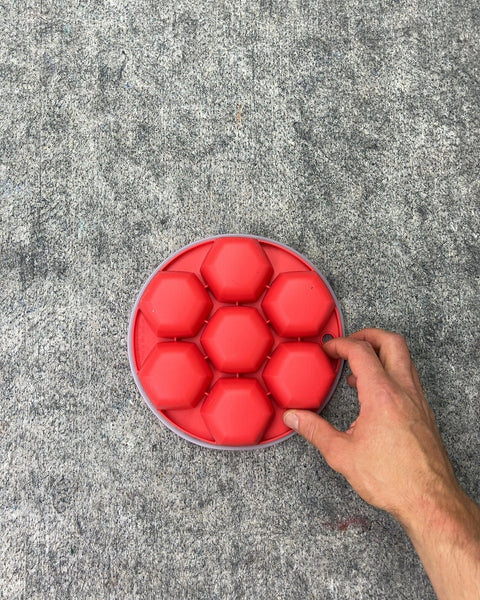 Red Hexagon Ice Cube Tray with Lid