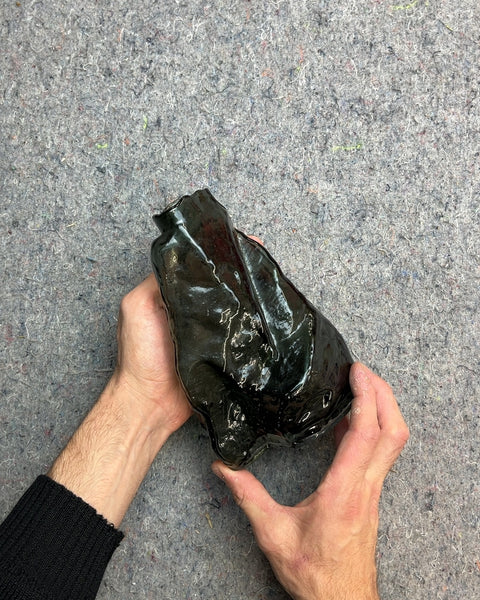 Dark Green Irregular Glass Vase