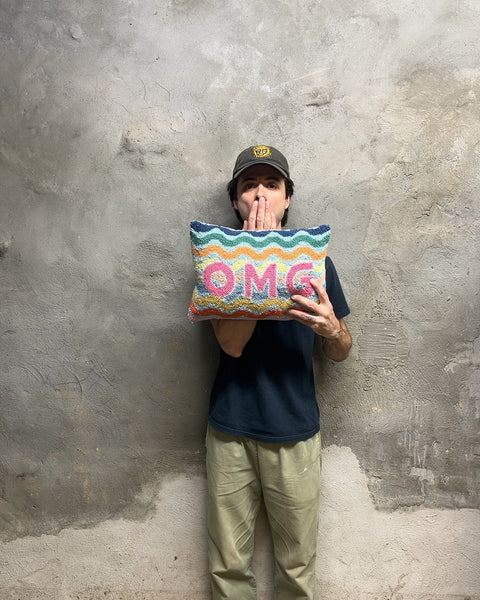 OMG Embroidered Throw Pillow, 12x15"