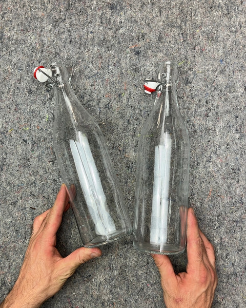 Clear Glass Swing Top Bottles