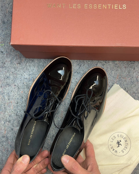 WANT Les Essentiels Black Patent Leather Shoes, Size EU 40