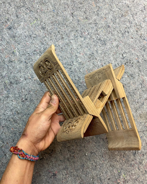 Carved Wooden Book Stand