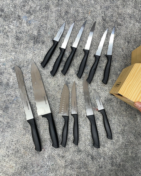 Farberware Stainless Steel Cutlery Knife Set with Wooden Block