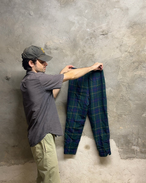 Pendleton Green Plaid Wool Pants, Size 8 Petite
