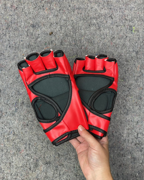 Red Fingerless Boxing Gloves