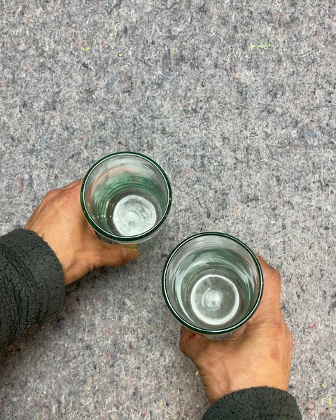 Two Tall Iridescent Highball Glasses