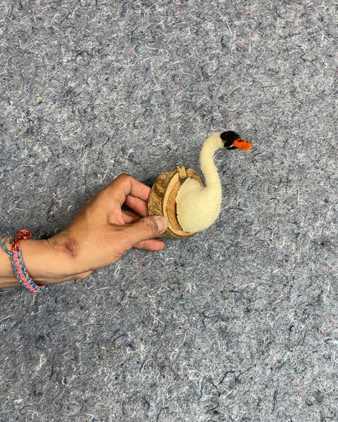 Felted Swan Head Wall Decor