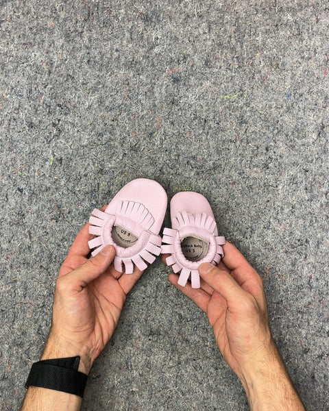 BirdRock Baby Pink Moccasin Shoes, US 3