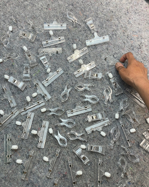 Assorted Clear Plastic Display Clips