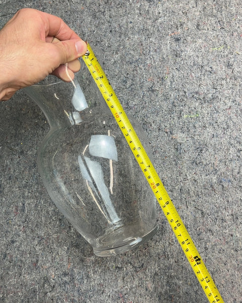 Clear Glass Flower Vase, H10"