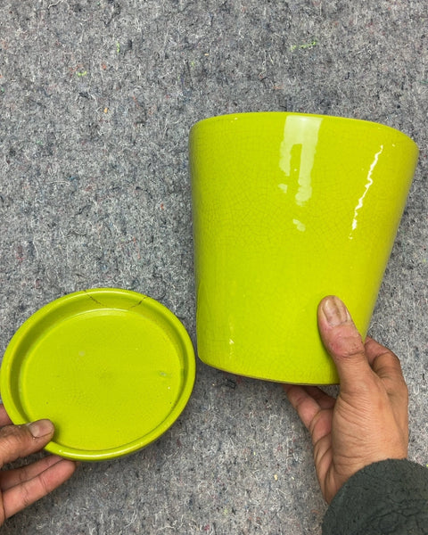 Bigass Brat Green Ceramic Planter, 7"