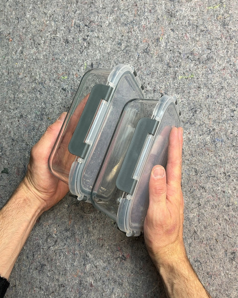 Two Clear Glass Food Storage Containers with Lids