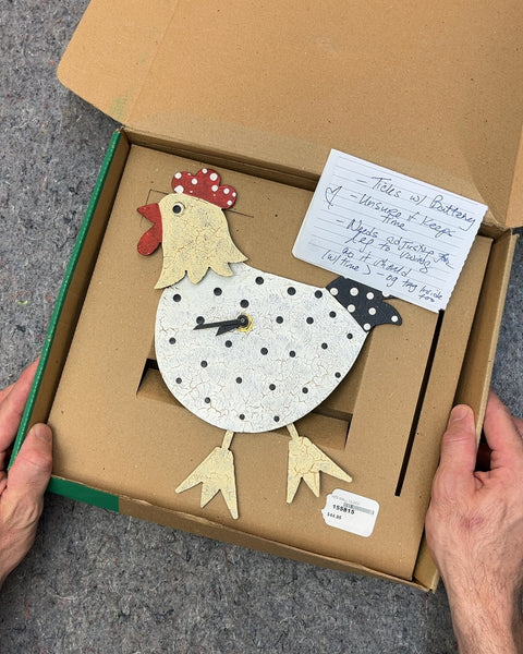Oxidos Chicken Wall Clock That Needs A Lil' Adjusting