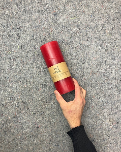 Mozcal Red Unscented Pillar Candle