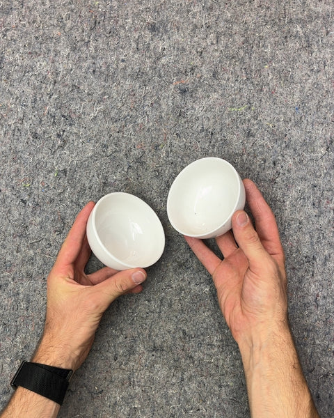 Set of 2 White Lil' Ceramic Bowls