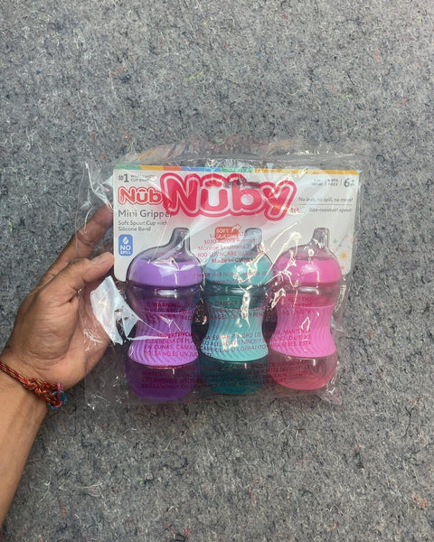 Nuby Mini Gripper Sippy Cups, 3-Pack