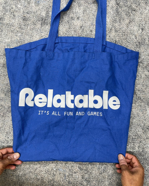 Relatable Blue Canvas Tote Bag