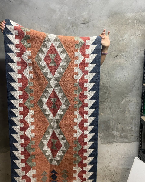 Geometric Turkish-style Runner, 30x56"