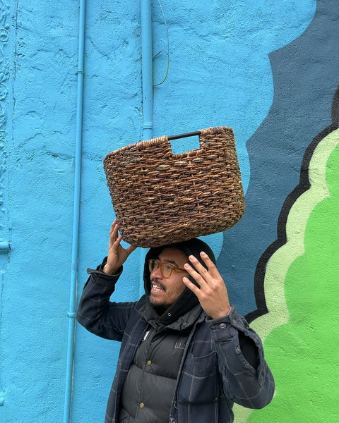 Bigass Wicker Basket with Handles, 18" Wide