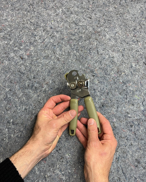 Manual Can Opener with Green Handles
