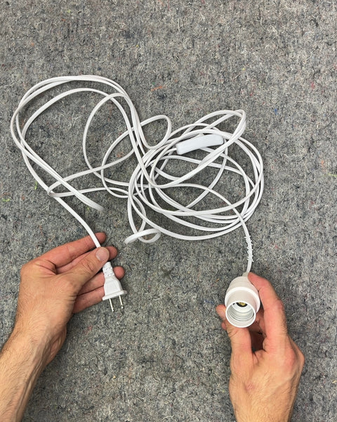 White Lamp Cord with Socket and Switch