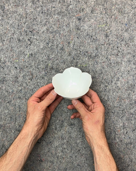 Delicate White Petal Shaped Bowl