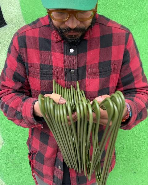 15 Or So Green Plastic Clothes Hangers