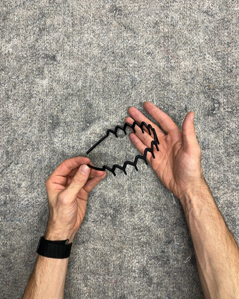 Kitsch Zig-Zag Headband in Matte Black