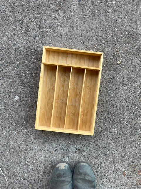Bamboo Cutlery Organizer