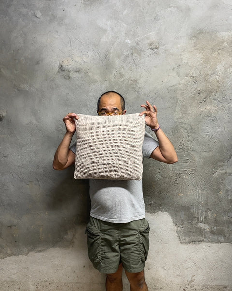 Nice Beige Knit Throw Pillow, 16"