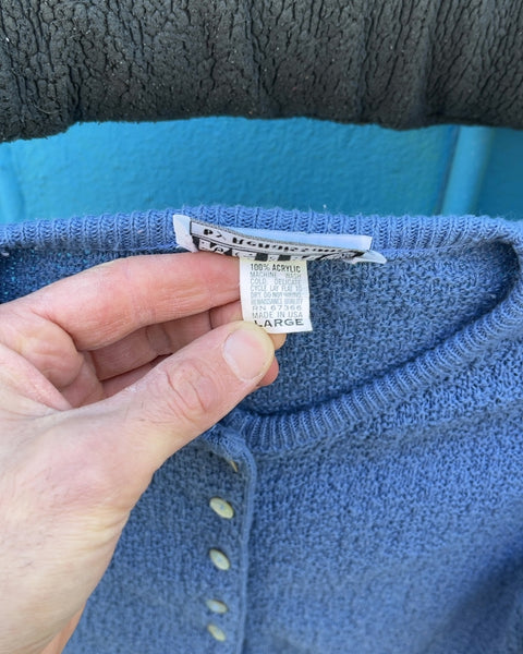 Retro Blue Cardigan, Size Women L