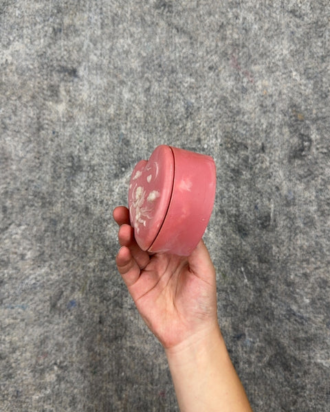 Pink Heart Shaped Ceramic Trinket Box