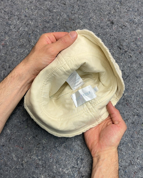 Lucy Folk Cream Textured Bucket Hat, Size Small