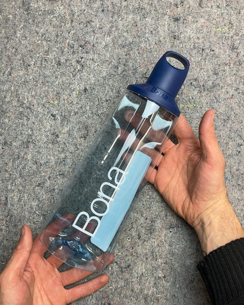 Bona Clear Water Bottle with Blue Lid
