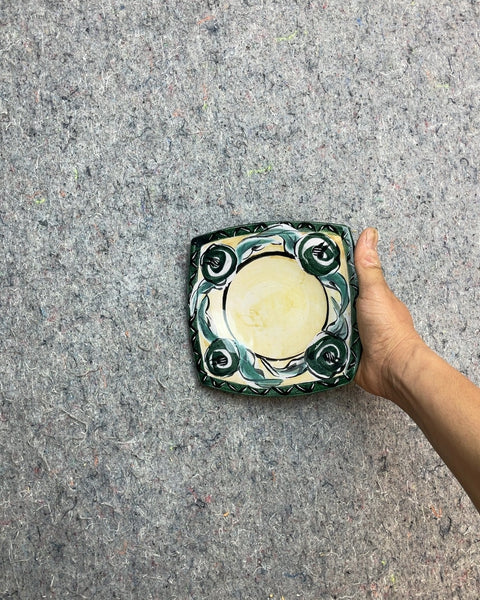 Hand-Painted Ceramic Square Dish
