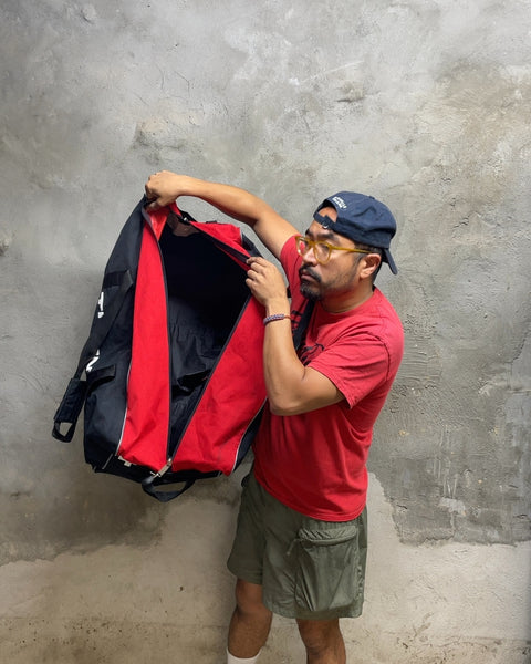 Huge Titan Black and Red Duffle Bag