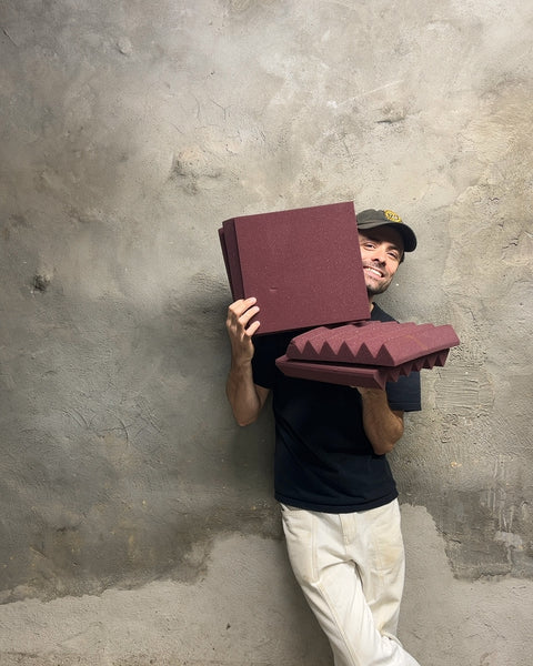 Burgundy Acoustic Foam Panels, 10x10"