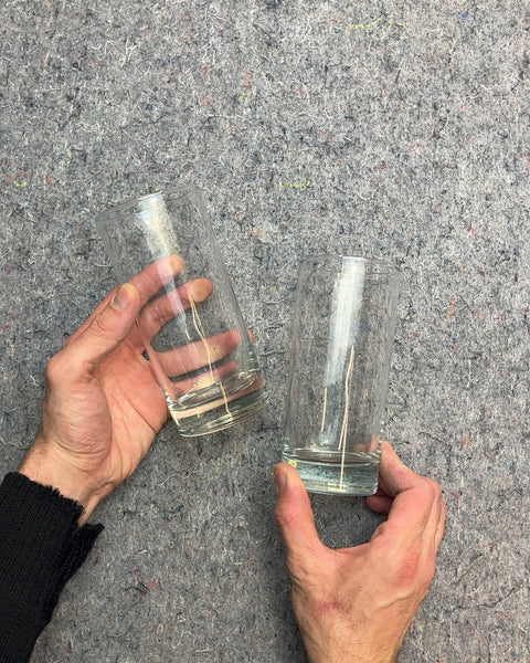 Set of 2 Clear Glass Drinking Glasses